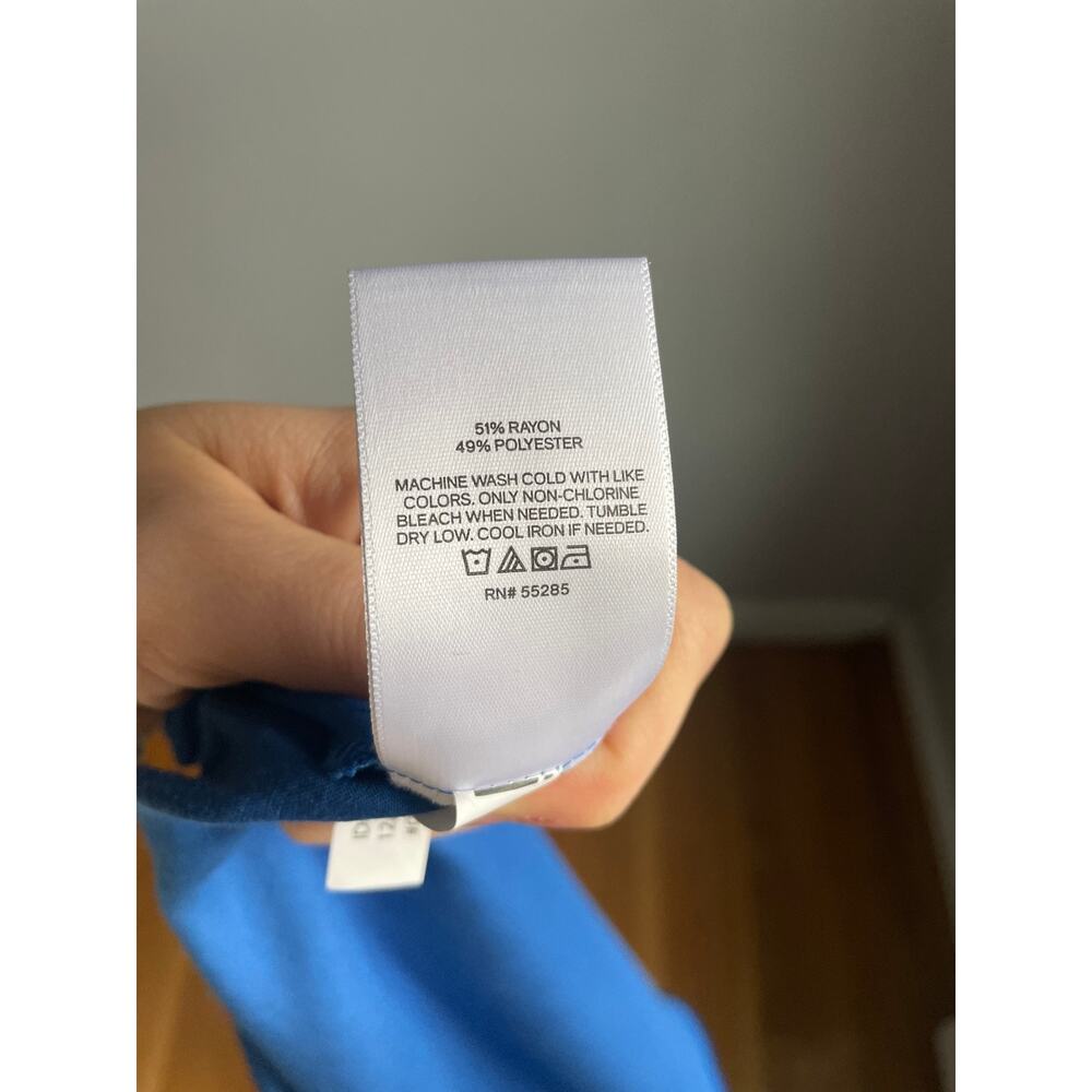 Express Royal Blue Silky Cocktail Slip Dress Midi size Medium Wedding Guest - Picture 4 of 4